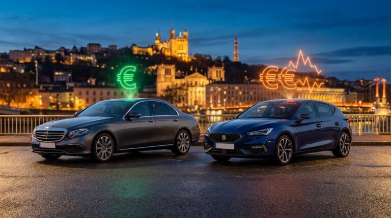 Comparatif entre le prix fixe d'un VTC et la tarification dynamique d'Uber à Lyon pour les trajets