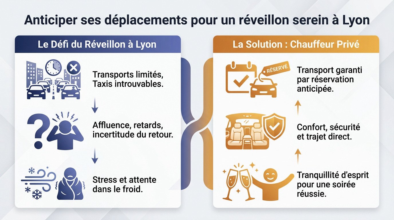 Chauffeur privé VTC à Lyon pour un réveillon du Nouvel An sans stress