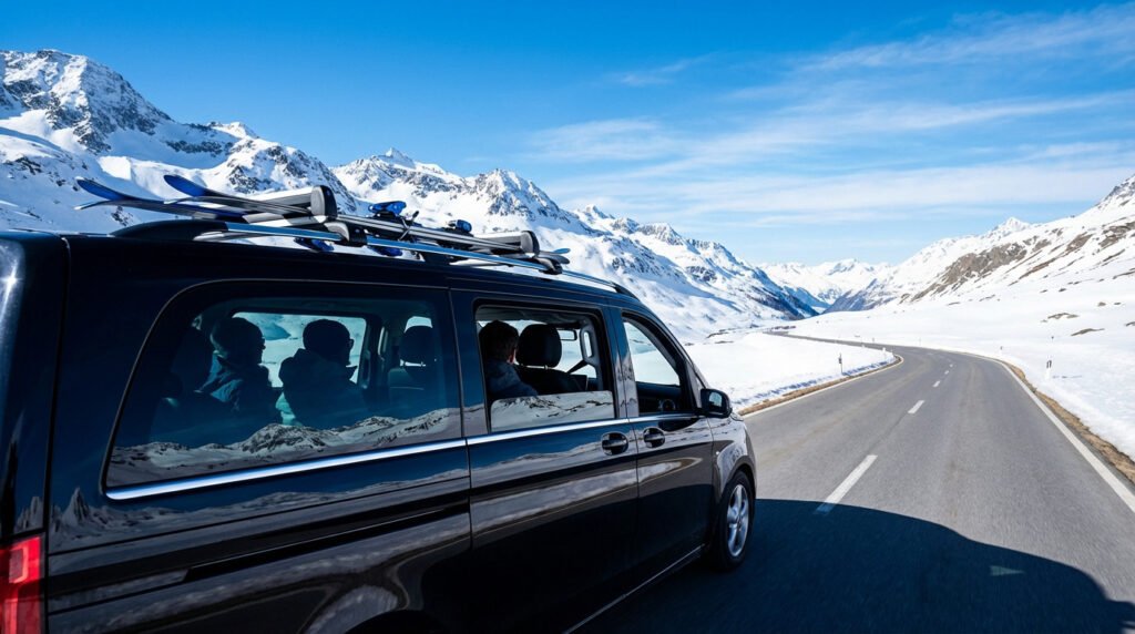 Chauffeur VTC à Lyon préparant un trajet vers les stations de ski