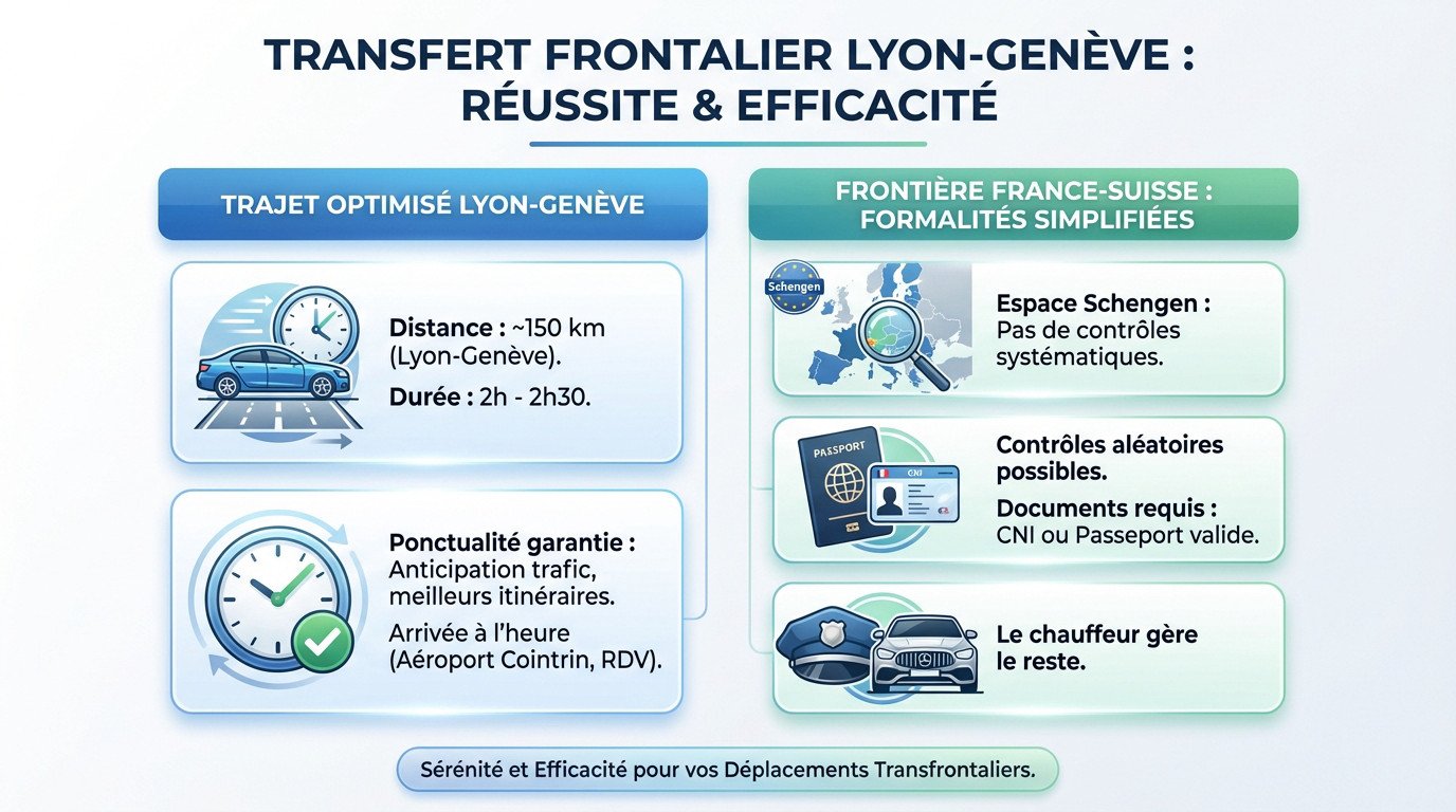 Chauffeur privé assurant un transfert VTC confortable entre Lyon et Genève