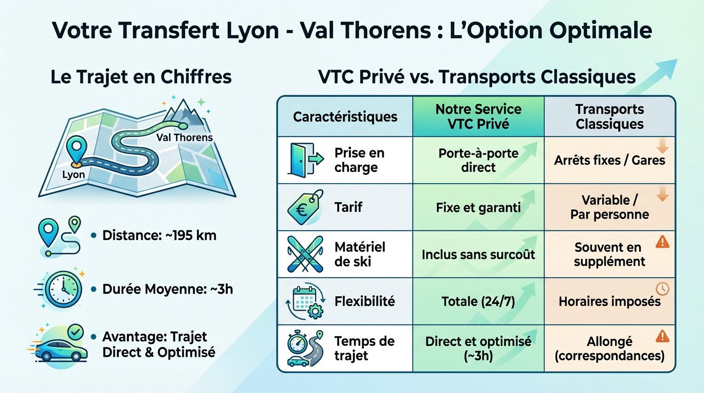 Chauffeur VTC chargeant des skis dans un véhicule confortable pour un transfert Lyon Val Thorens