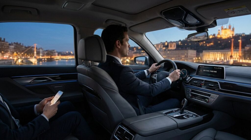 Chauffeur de taxi professionnel à Lyon avec un véhicule confortable et propre