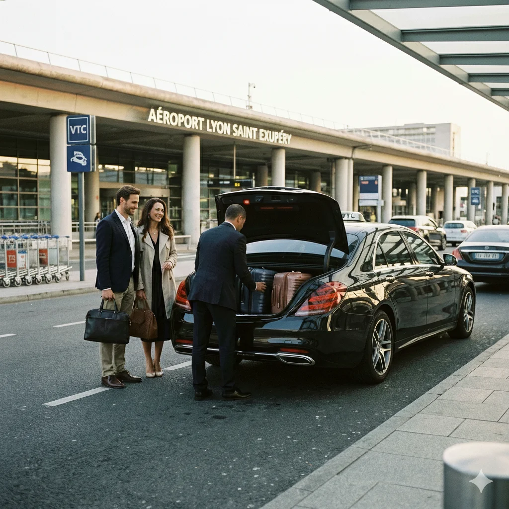Chauffeur privé Lyon VTC, berline Mercedes pour trajet longue distance dans le Rhône