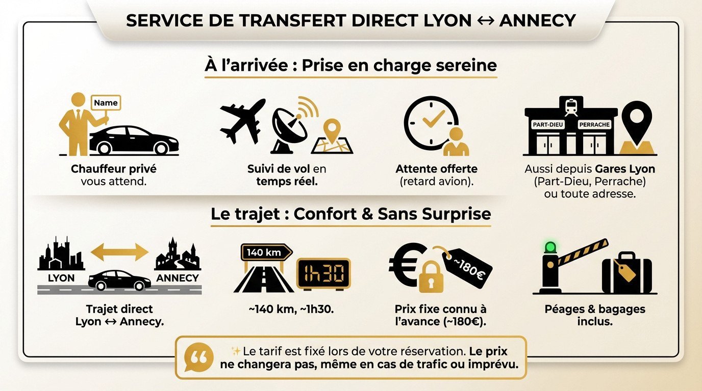 Chauffeur privé VTC chargeant les bagages pour un transfert Lyon Annecy