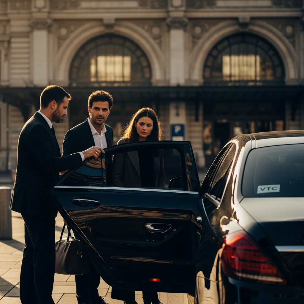 VTC gare Part-Dieu Lyon - chauffeur privé en attente