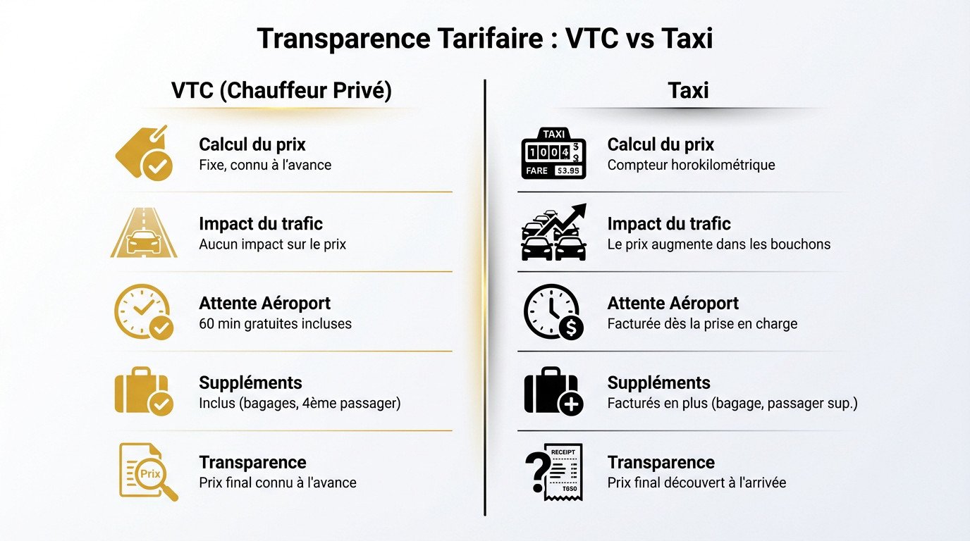 Comparaison transparence tarifaire entre VTC et Taxi à Lyon