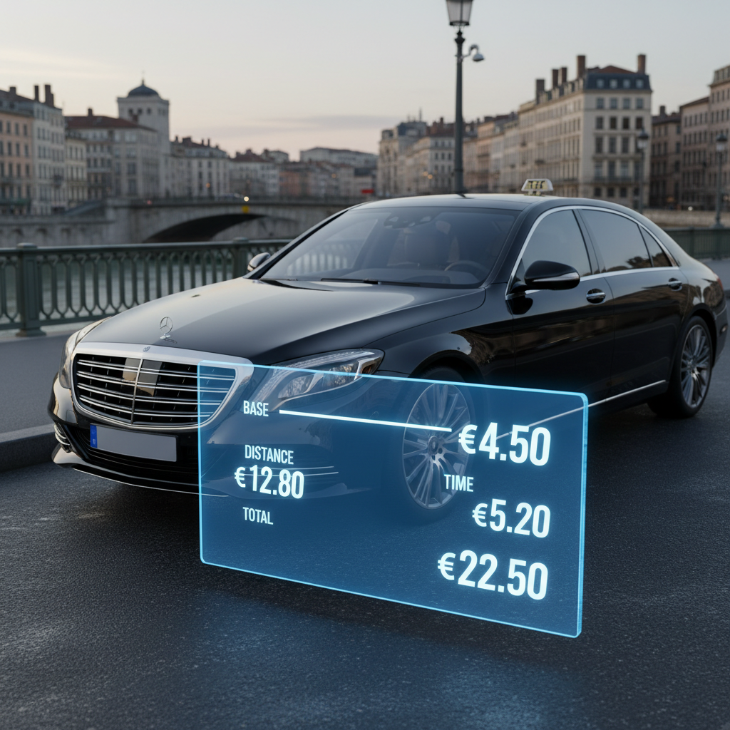 Tarifs taxi VTC Lyon affichage prix — avec chauffeur expérimenté pour un trajet serein