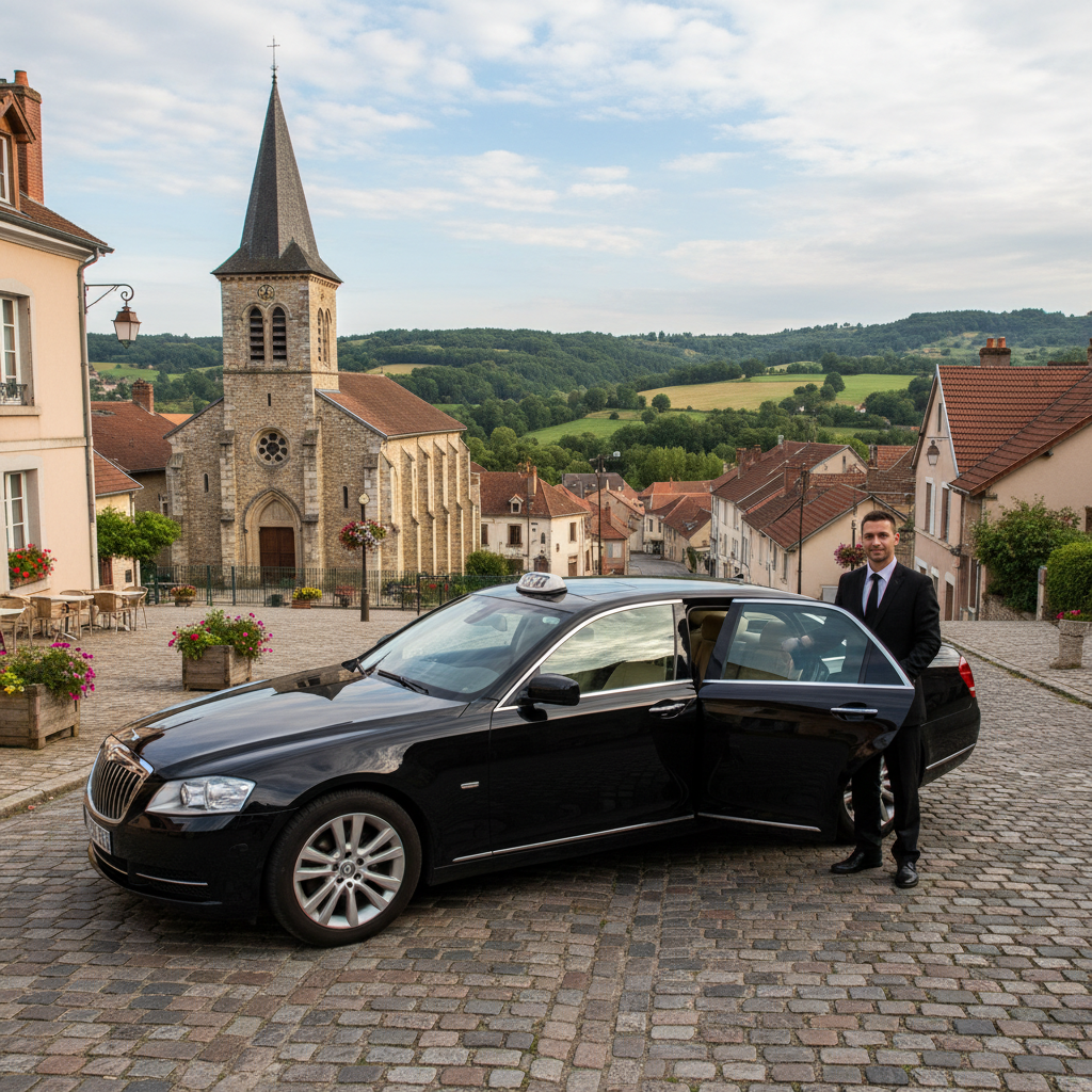 Taxi Francheville vallée Yzeron — berline noire avec chauffeur dédié pour vos déplacements
