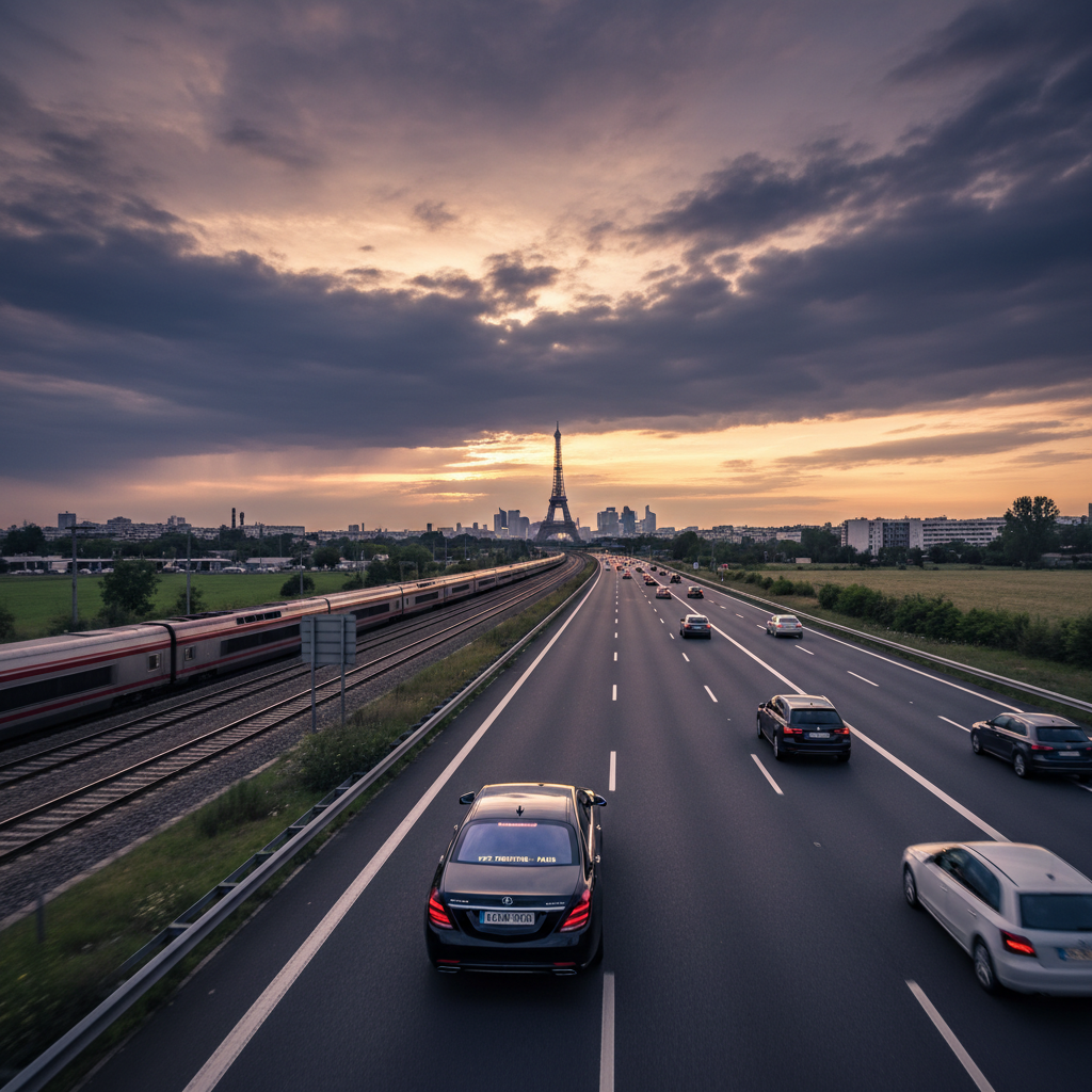 Transfert VTC Lyon Paris autoroute