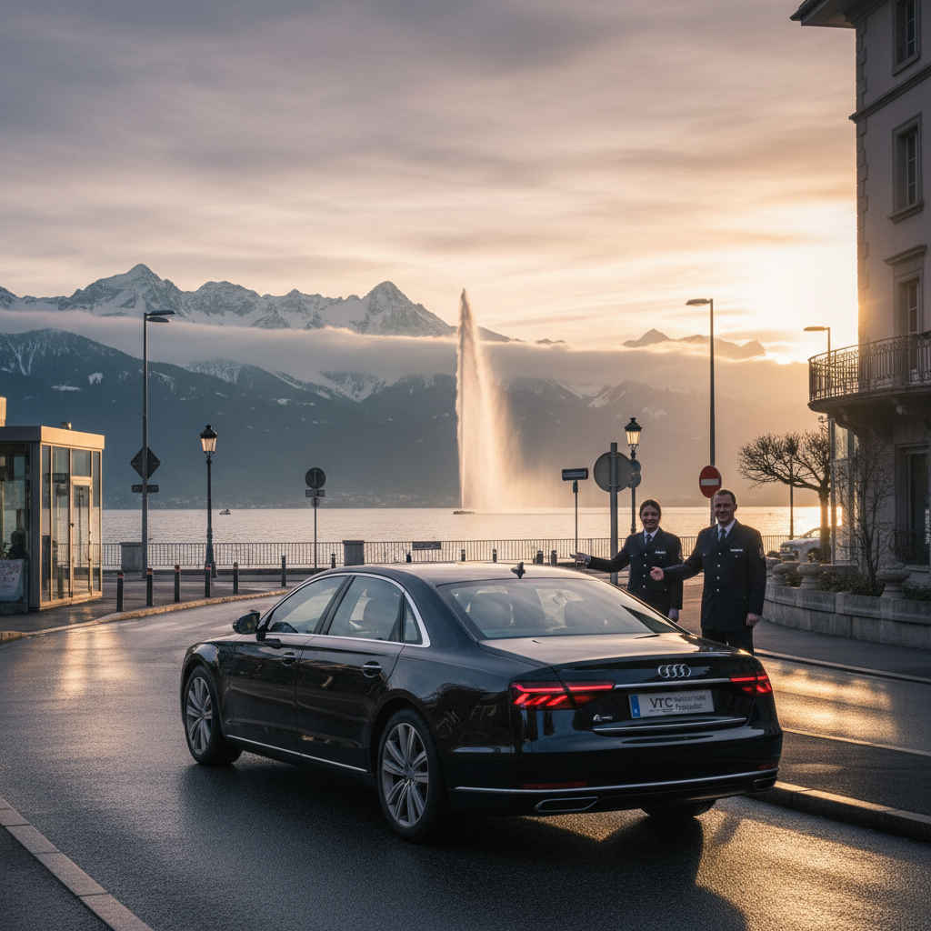 Transfert taxi Lyon Genève lac Léman — voiture avec chauffeur disponible 24h/24 sur réservation