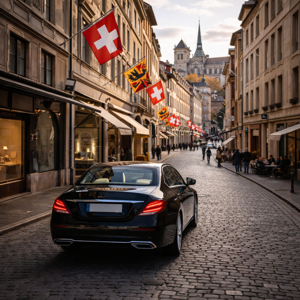 Arrivée Lyon Genève dans les rues de la vieille ville avec chauffeur privé Lyon VTC