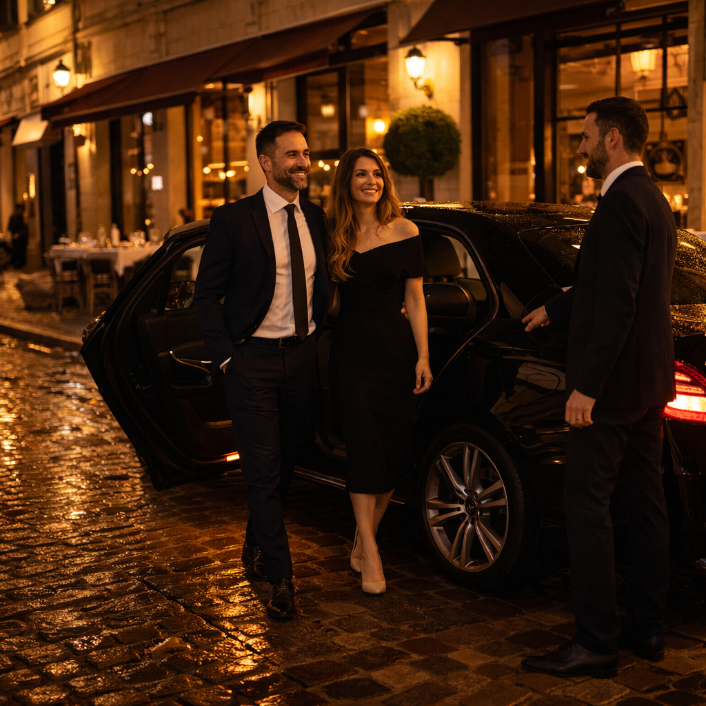 Chauffeur privé Lyon pour soirée et restaurant, berline premium dans le Vieux Lyon