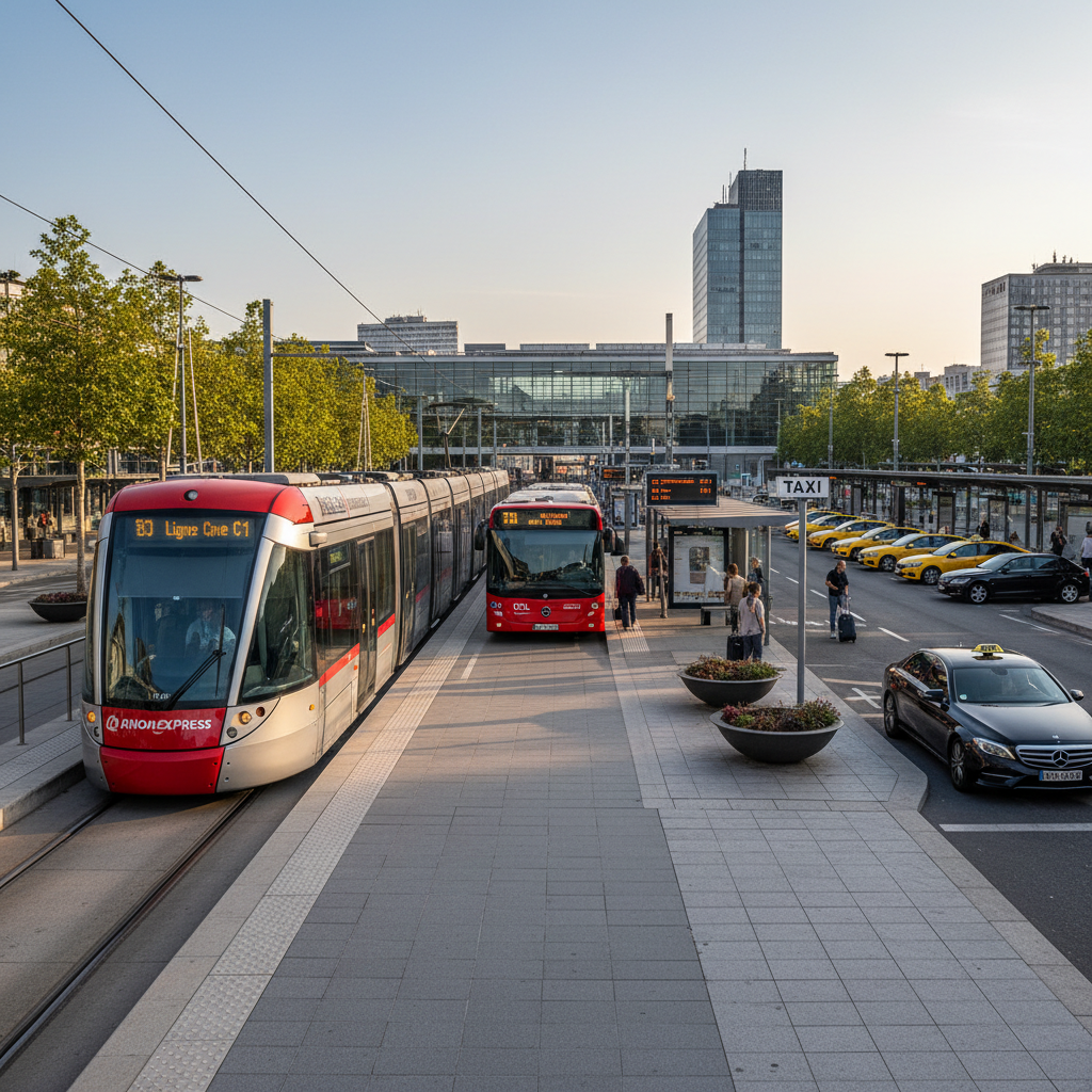 Les différents transports à Lyon Part-Dieu : tram, bus et VTC