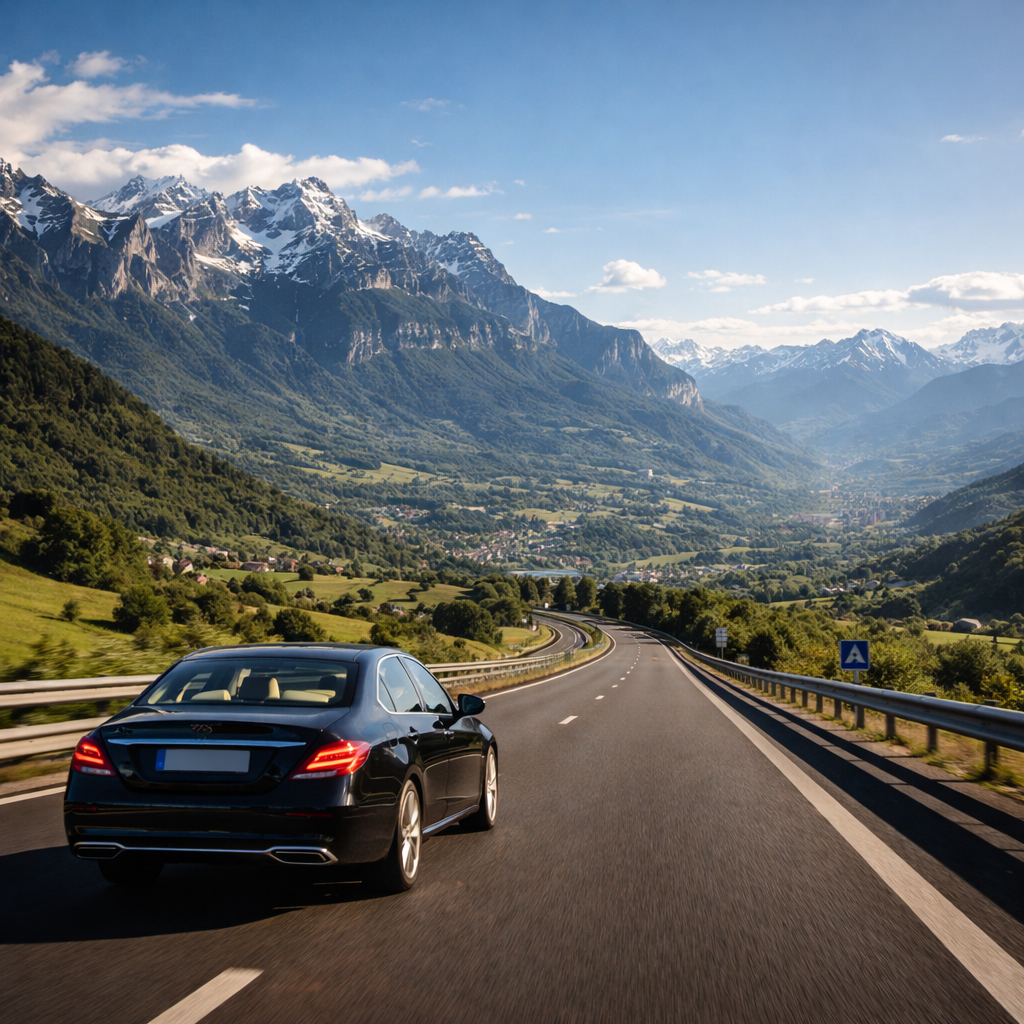Liaison Lyon Grenoble par autoroute, massif de la Chartreuse en berline Lyon VTC