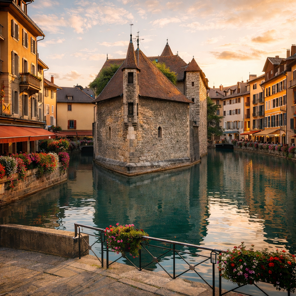 Lyon Annecy en berline, palais de l'Isle et la Venise des Alpes avec chauffeur privé