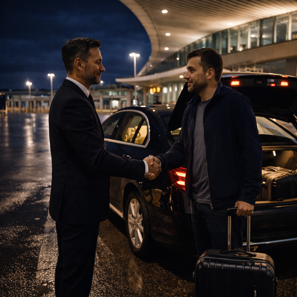 Navette aéroport Lyon VTC pour départ de nuit dès 4h, chauffeur privé ponctuel