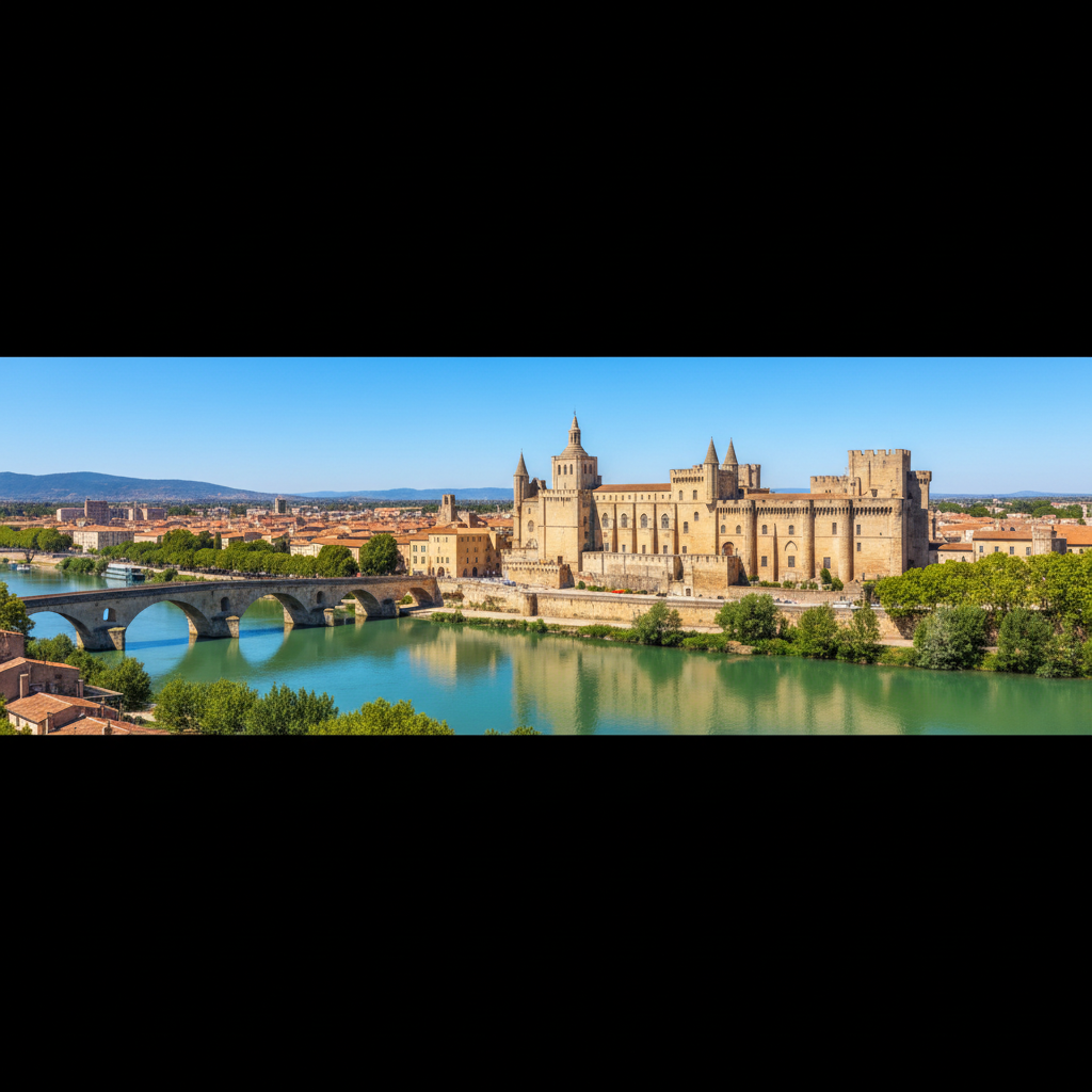 Vue panoramique du Palais des Papes à Avignon