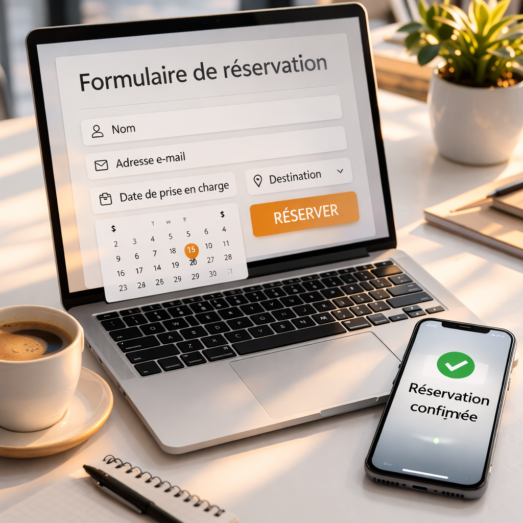 Réservation en ligne d'un VTC Lyon via formulaire, devis immédiat chauffeur privé