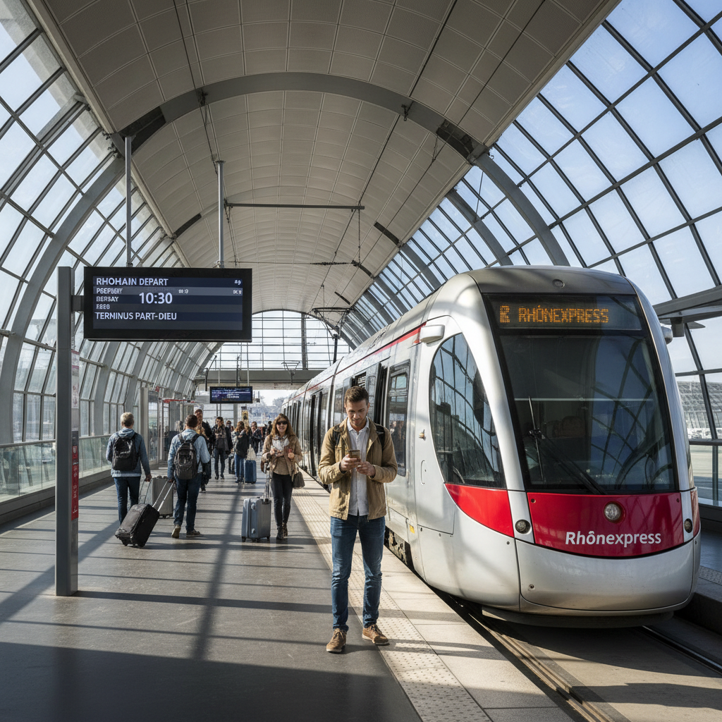 Rhônexpress et options de transport à l'aéroport Lyon Saint-Exupéry