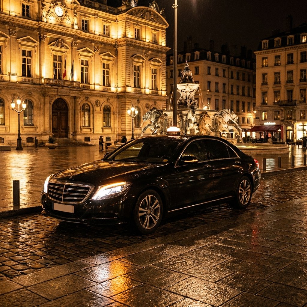 VTC Lyon 1er arrondissement - Place des Terreaux de nuit