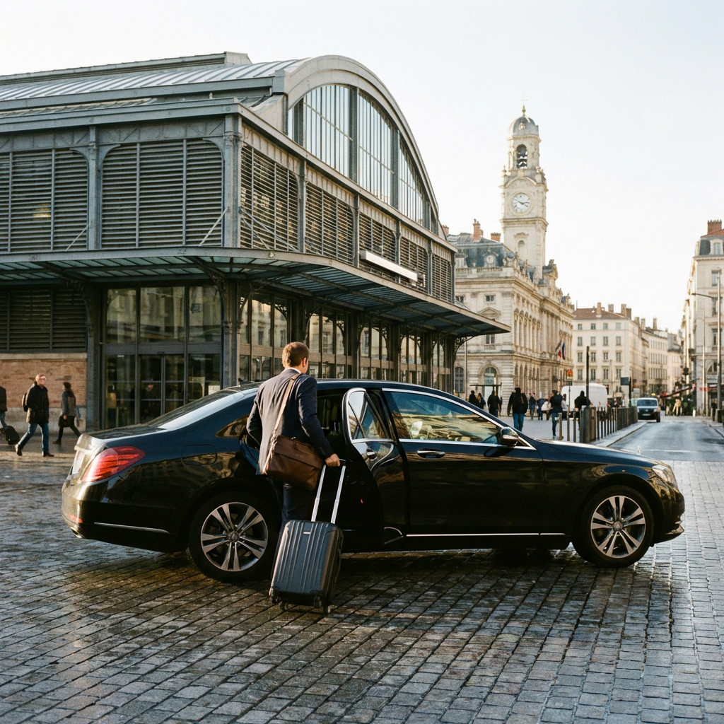 Trajet VTC Lyon 1er - Opéra vers aéroport — navette VTC professionnelle au départ de la métropole lyonnaise