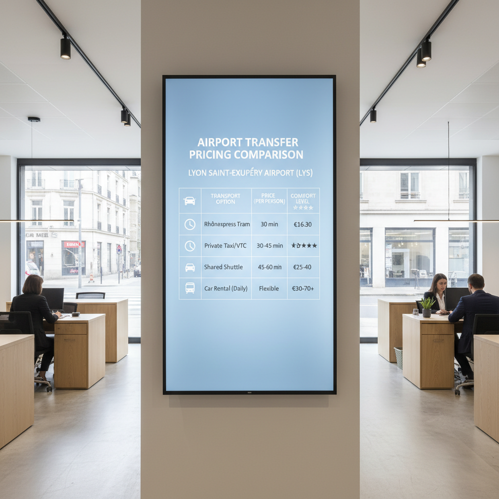 Comparatif des prix de transfert entre Lyon et son aéroport Saint-Exupéry